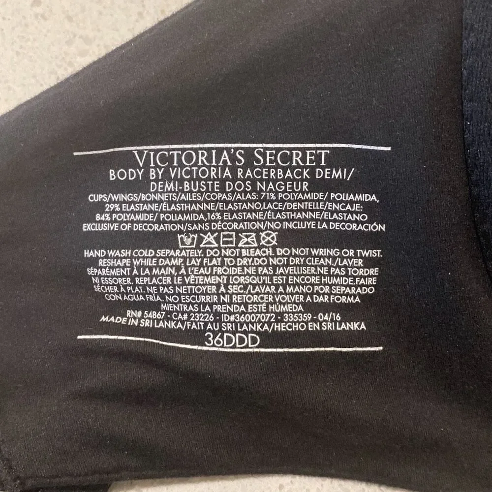 Victoria’s Secret bra, body by Victoria racer back Demi size 36DDD ￼ - Picture 5 of 5